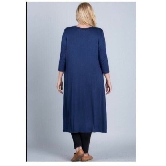 BLUE MULTI-WAY TOP W/ SLITS-PLUS SIZE-NEW - Picture 3 of 3